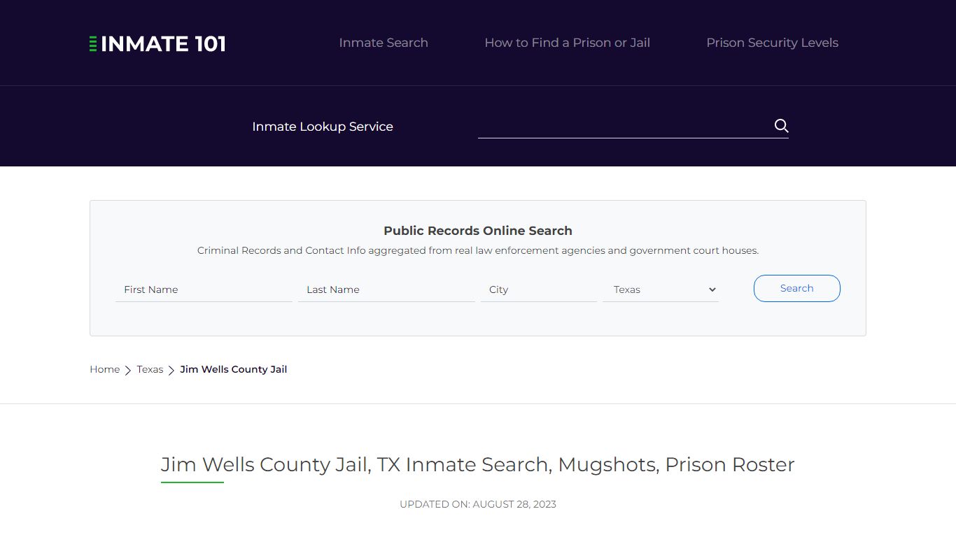 Jim Wells County Jail, TX Inmate Search, Mugshots, Prison Roster